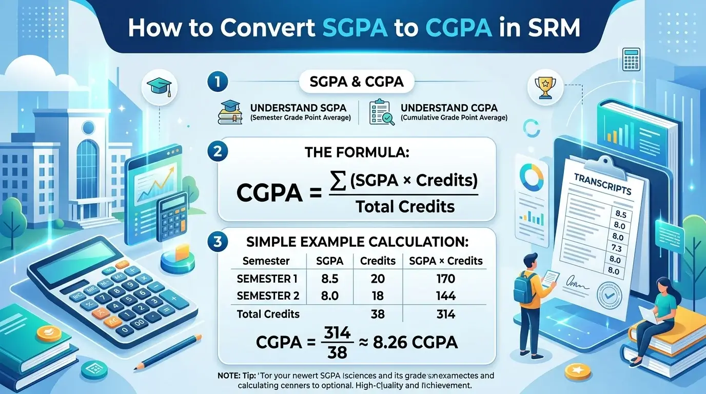How to Convert SGPA to CGPA in SRM: Formula, Example & Easy Guide